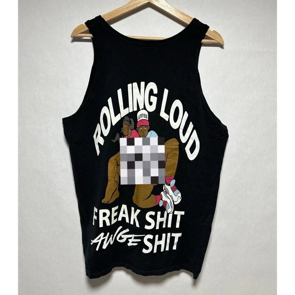 ASAP ROCKY  ROLLING LOUD AWGE FREAKSHIT BLACK SHIRT SIZE LARGE